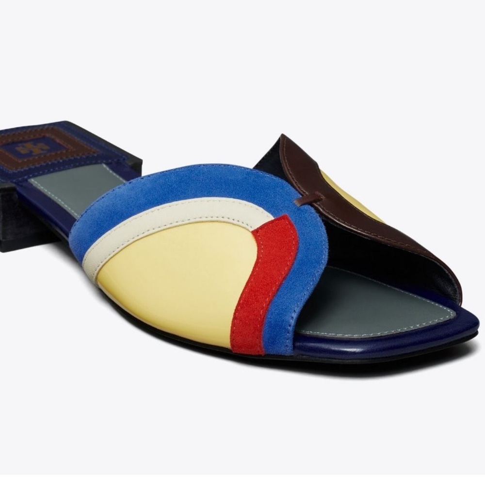 Tory Burch Colorblock Sandals in Red, Blue, Yellow, and Brown - Picture 4 of 7